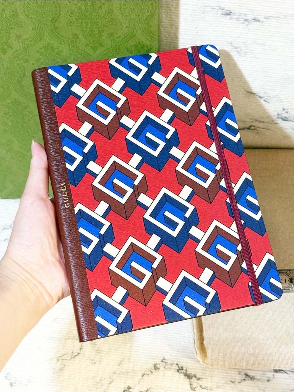 Gucci Geometric G Print Notebook - Picture 4 of 9